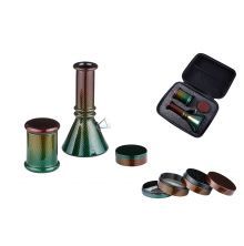 Glasbong & Metallgrinder Set - Carbon